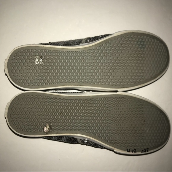 Vans Silver Sequin Sneakers Tennis Shoes - Picture 5 of 7